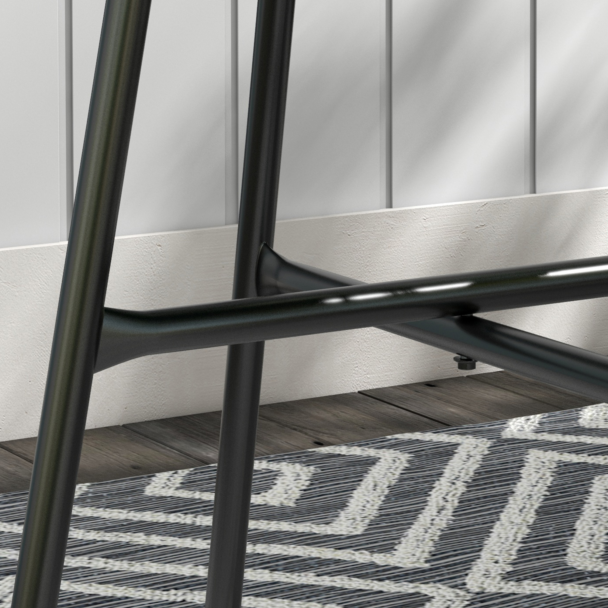 Gartentisch Boho-Stil Outdoor Beistelltisch, PE-Rattan, gehärtetes Glas, wetterbeständig, 50 cm x 50 cm x 50 cm, Schwarz