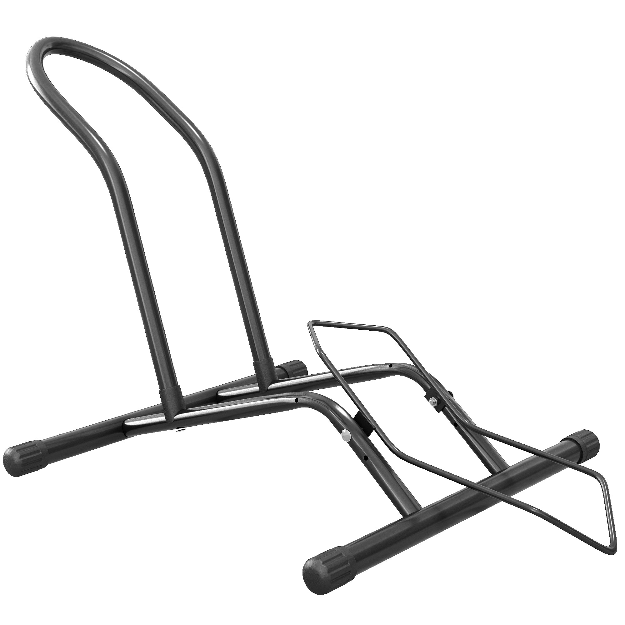 Fahrradständer für Fahrräder Stahl Fahrradhalter mit 85 mm Reifenbreiten freistehender 59 x 41 x 38 cm Schwarz