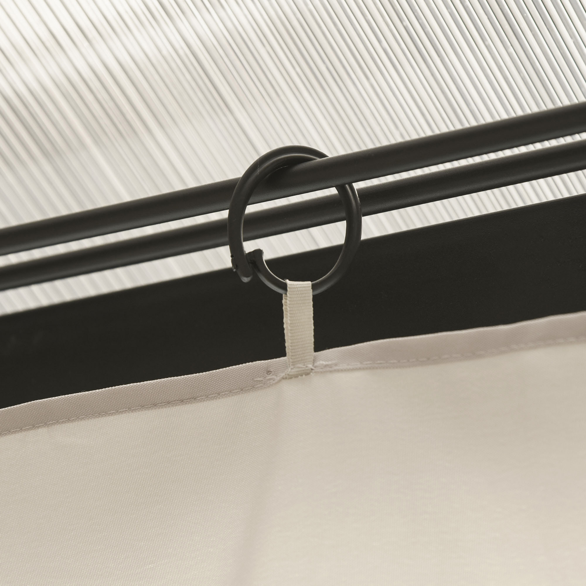 4 Ersatzvorhänge für 3x3m Pavillons, robust, für Stangen und Gleitschienen, doppelter Reißverschluss, beige