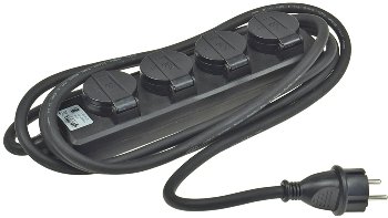 Gartensteckdosenleiste für Außen, 4-fach, IP44, H07RN-F 3G1,5mm², Zuleitung 3m