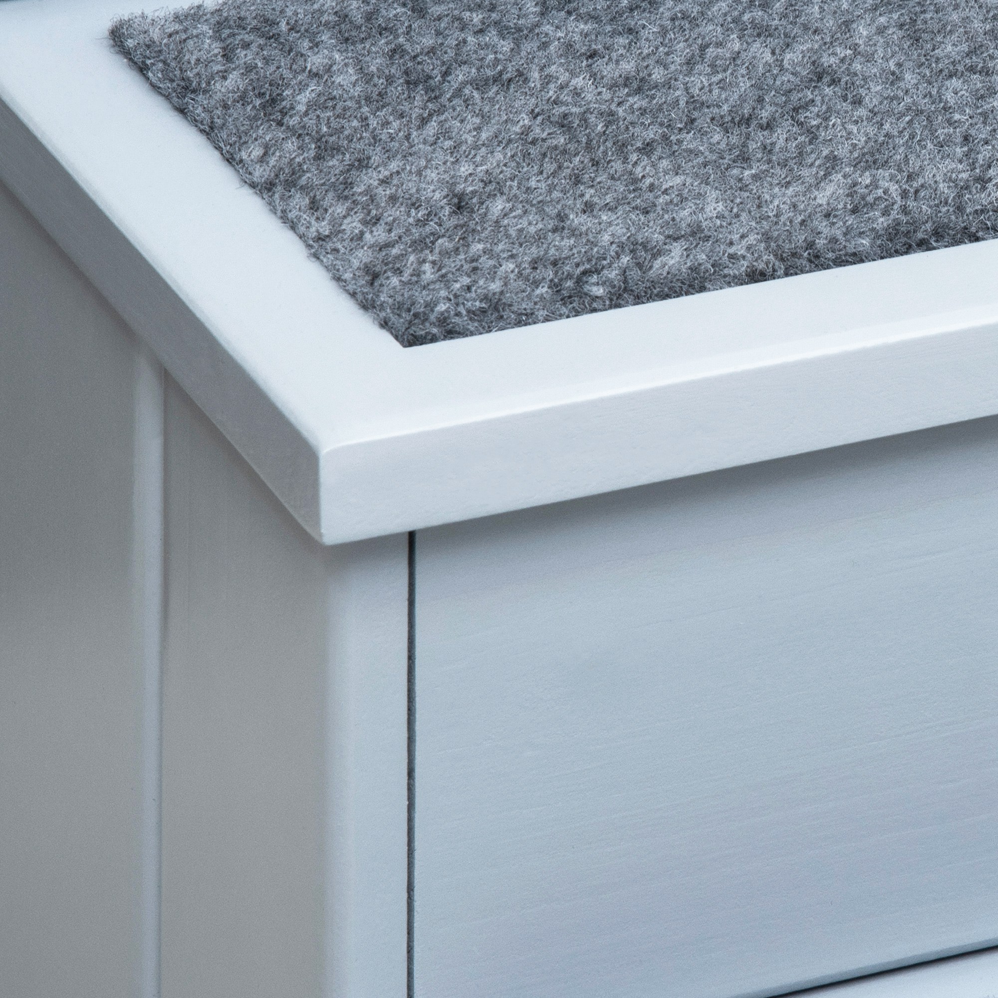 Hundetreppe 3 Stufen 38 cm Hoch Haustiertreppe für kleine bis mittelgroße Hunde Katzentreppe Hunderampe Einstiegshilfe für Bett, Sofa, Couch und Auto Grau