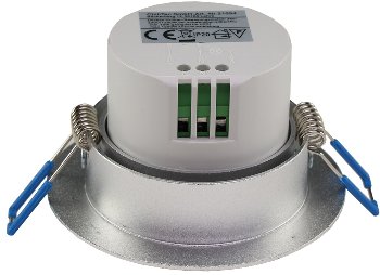 Decken-Einbau-Bewegungsmelder 360° Alu / PIR Sensor, 6m, schwenkbar, silber