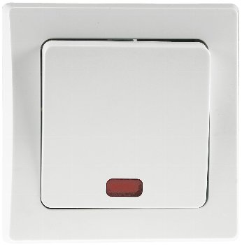 DELPHI Kontroll-Schalter mit Lämpchen / 250V~/ 10A, inkl. Rahmen, UP, weiß