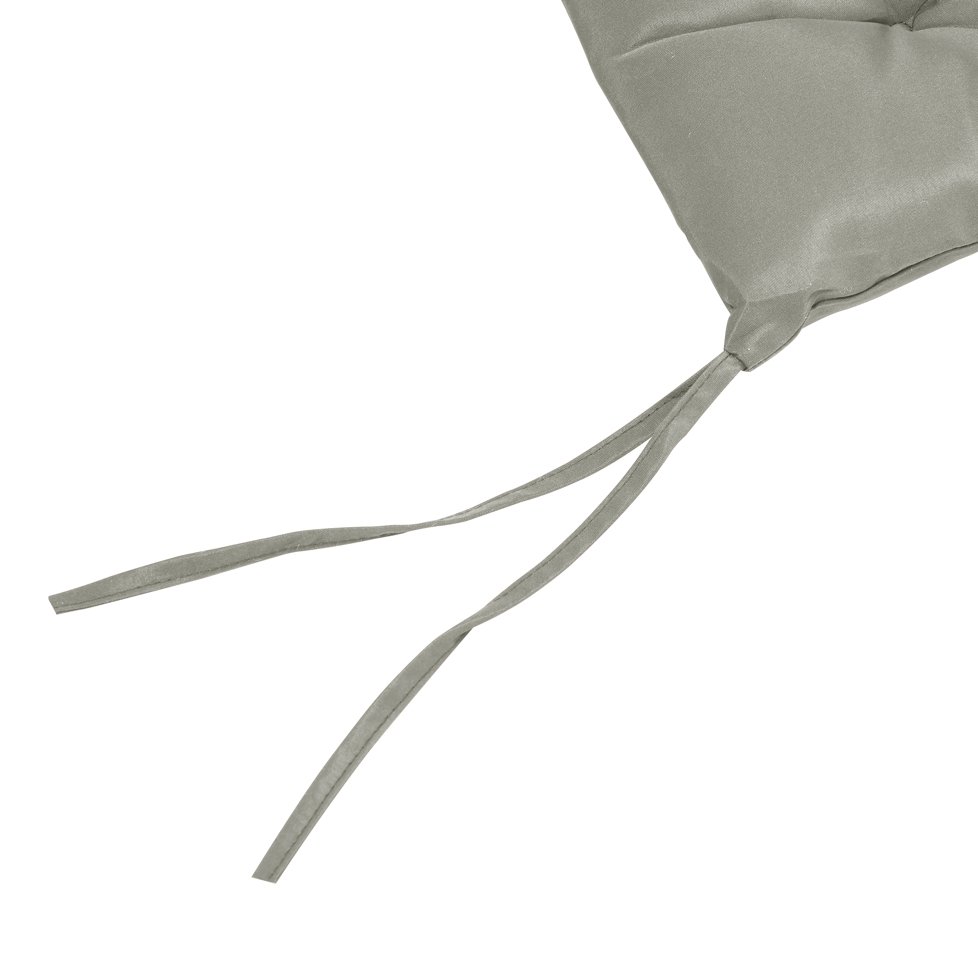 2er-Set Sitzkissen, 98 x 50 cm Stuhlkissen mit Bindebänder, Stoffbezug, 8cm dick Hellgrau