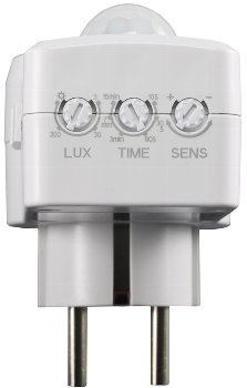 Zwischenstecker mit Bewegungsmelder / 120°, 9m Reichweite , 230V/1200W, weiß