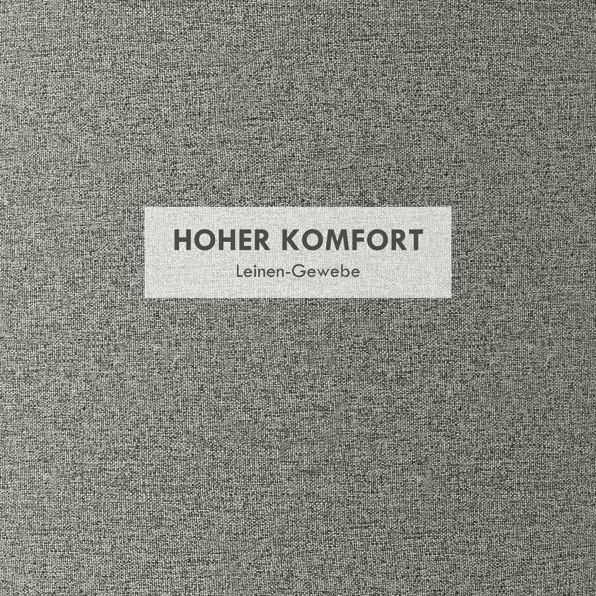 Hocker Polsterhocker, Leinen, versteckter Stauraum, umkehrbarer Deckel, 5 6cm x 56 cm x 42 cm, Grau + Natur