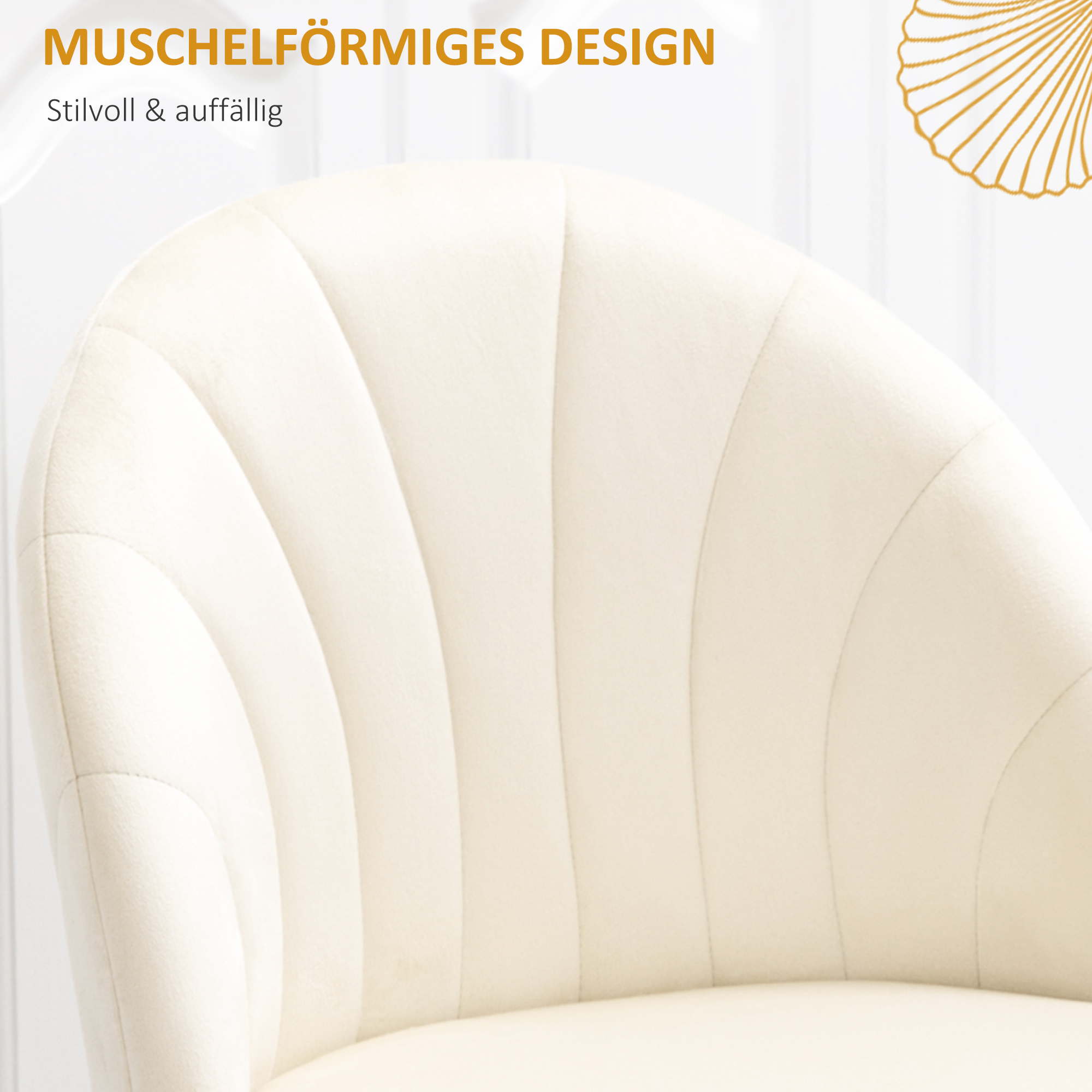 2er-Set Esszimmerstühle im Skandi-Design, Küchenstühle, Samptoptik, Creme + Schwarz