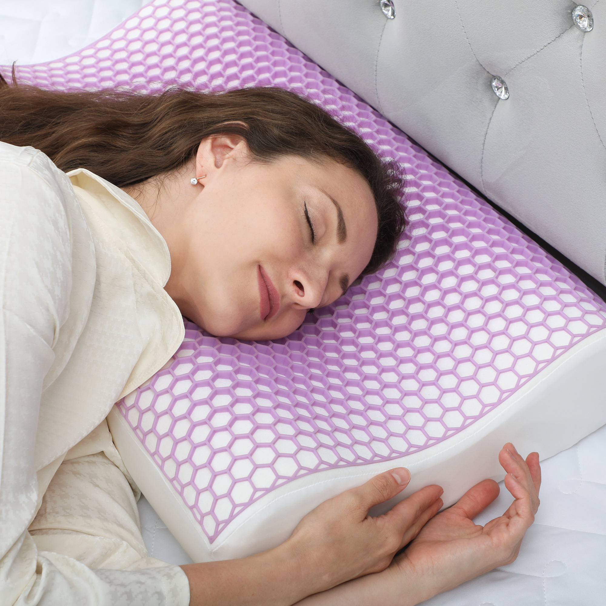 Memory Schaum Kissen Kopfkissen, Nackenstützkissen mit abnehmbarem Bezug, 2 Höhe  Ergonomische, 2S schnell reagierend