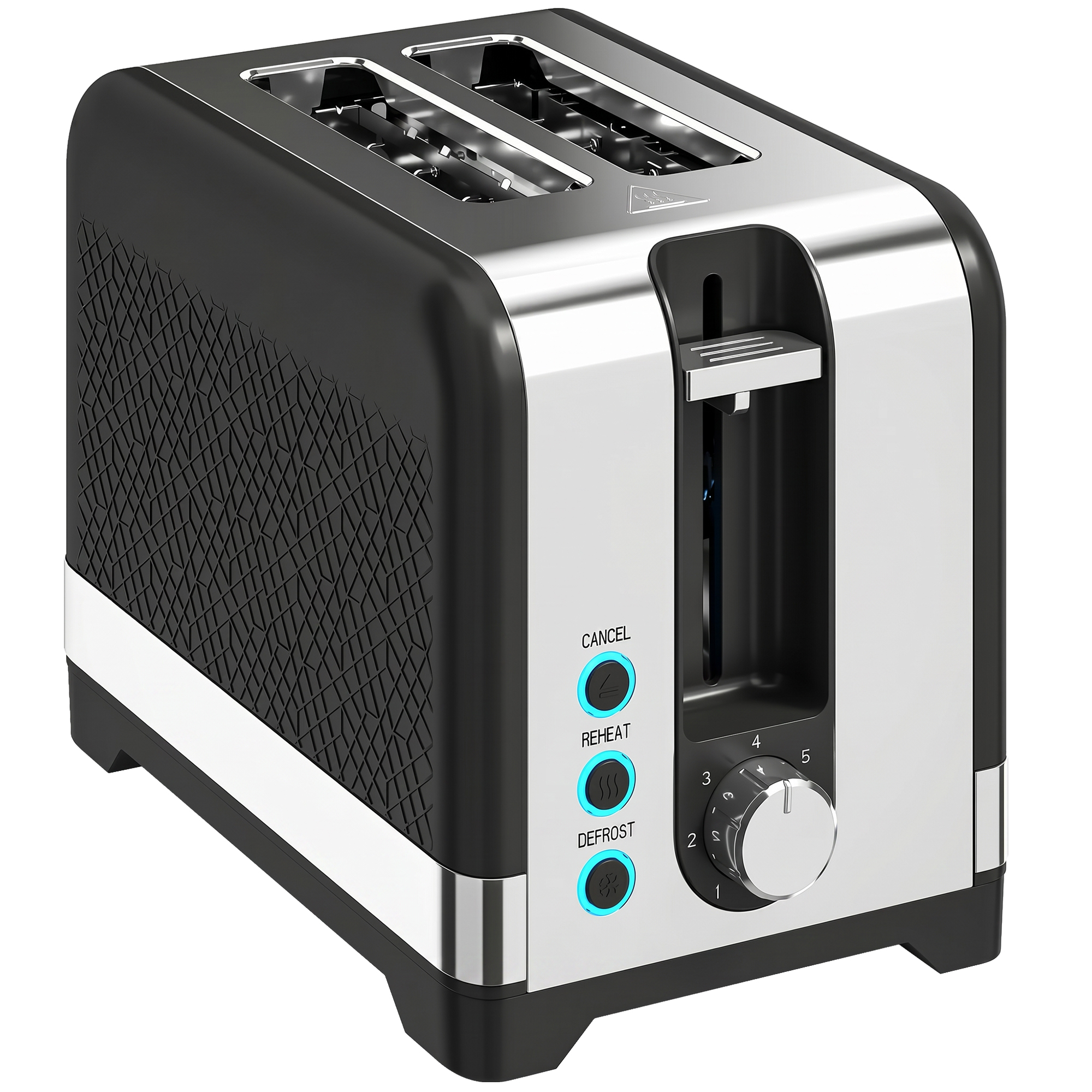 2-Scheiben-Toaster mit 7 Bräunungsstufen, Aufwärm-/Auftau-/Abbruchfunktionen, Wärmerost, 930 W