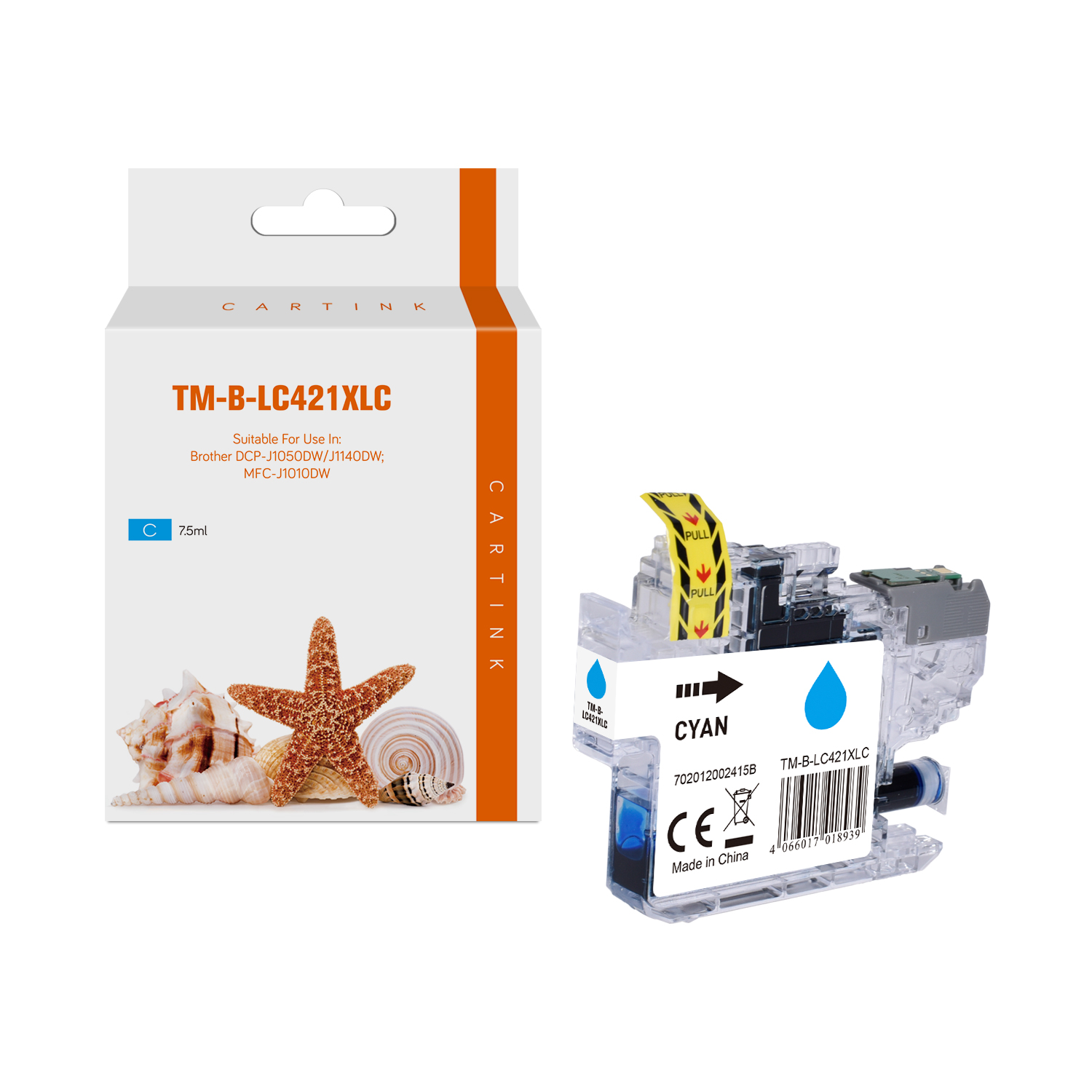 LC421XLC alternativ Seestern (Dye) Tinte cyan für Brother / LC421XLC / 7,5ml