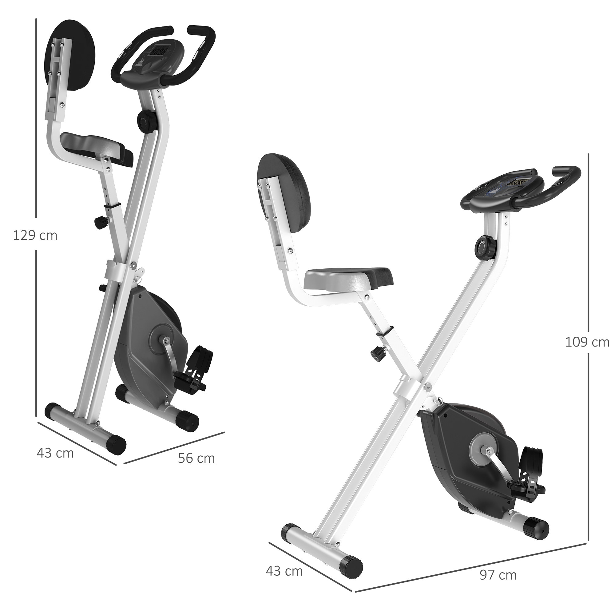 Heimtrainer Fahrradtrainer mit 8 stufig einstellbarem Magnetwiderstand höhenverstellbar Stahl Schwarz+Grau