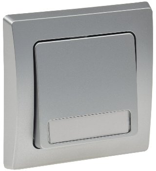 DELPHI Taster mit Namensschild / 0-250V~/ 10A, inkl. Rahmen, UP, silber