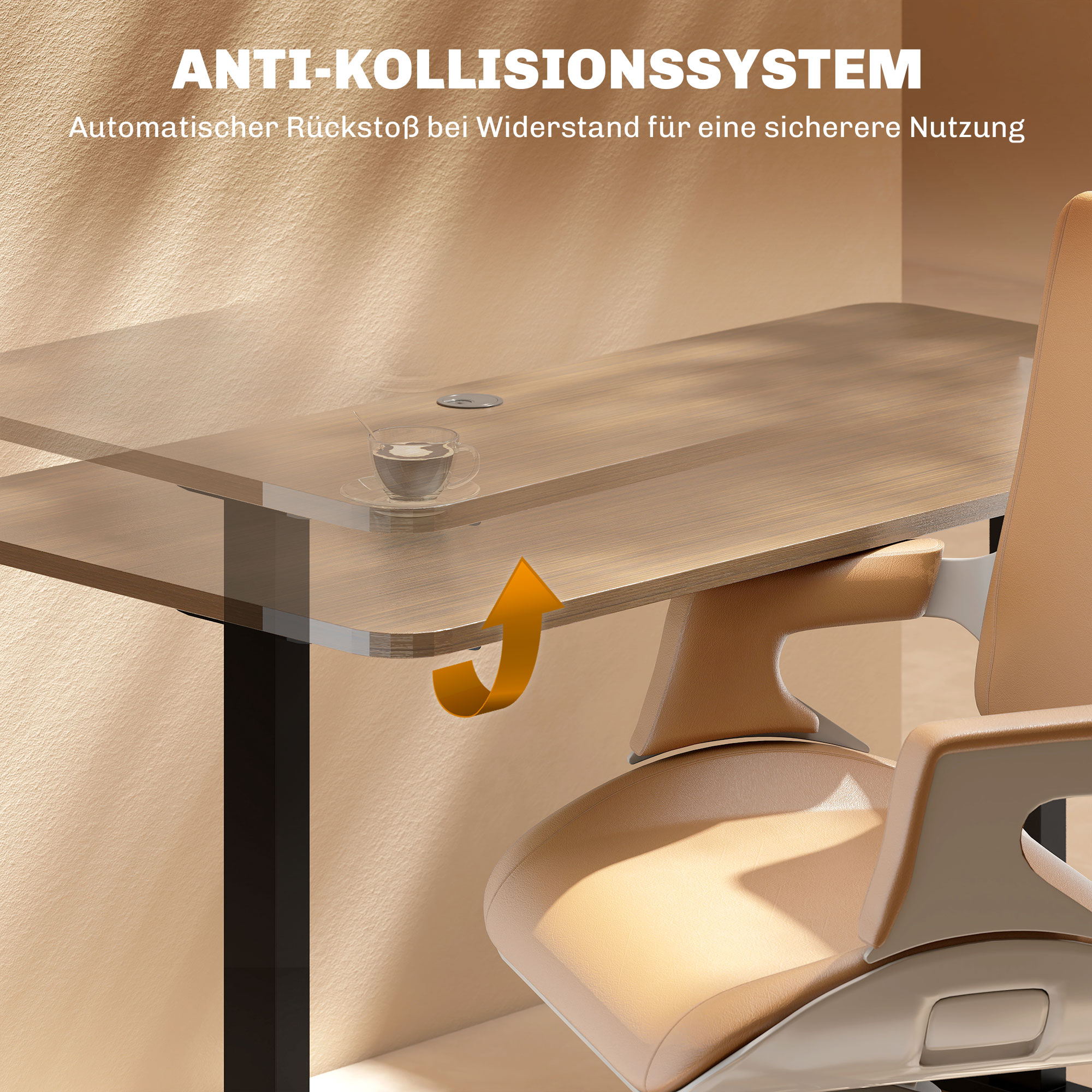 Elektrisches Schreibtischgestell, höhenverstellbar, mit Speicherfunktion, Stahl, Schwarz