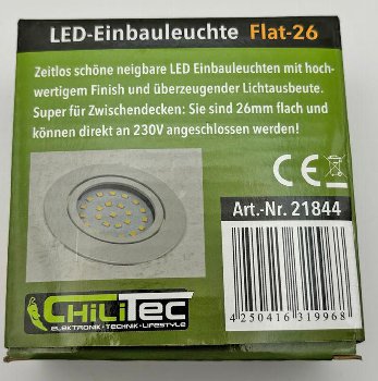LED-Einbauleuchte "Flat-26" neutralweiß / 80x26mm, 3W, 390lm, weißes Gehäuse