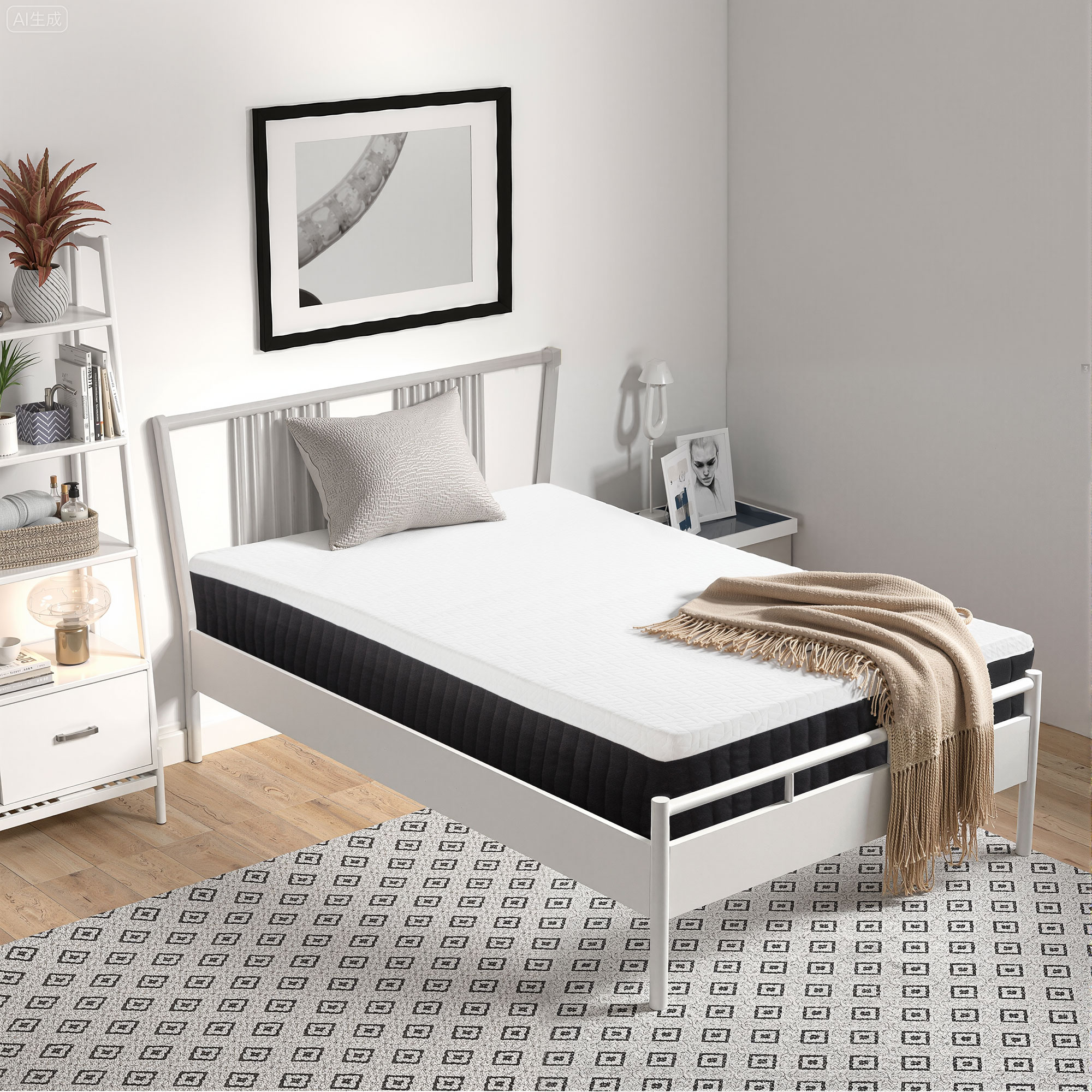 Ergonomische Matratze, Gedächtnis-Schaumstoff, 7-Zonen-Unterstützung, Taschenfedern