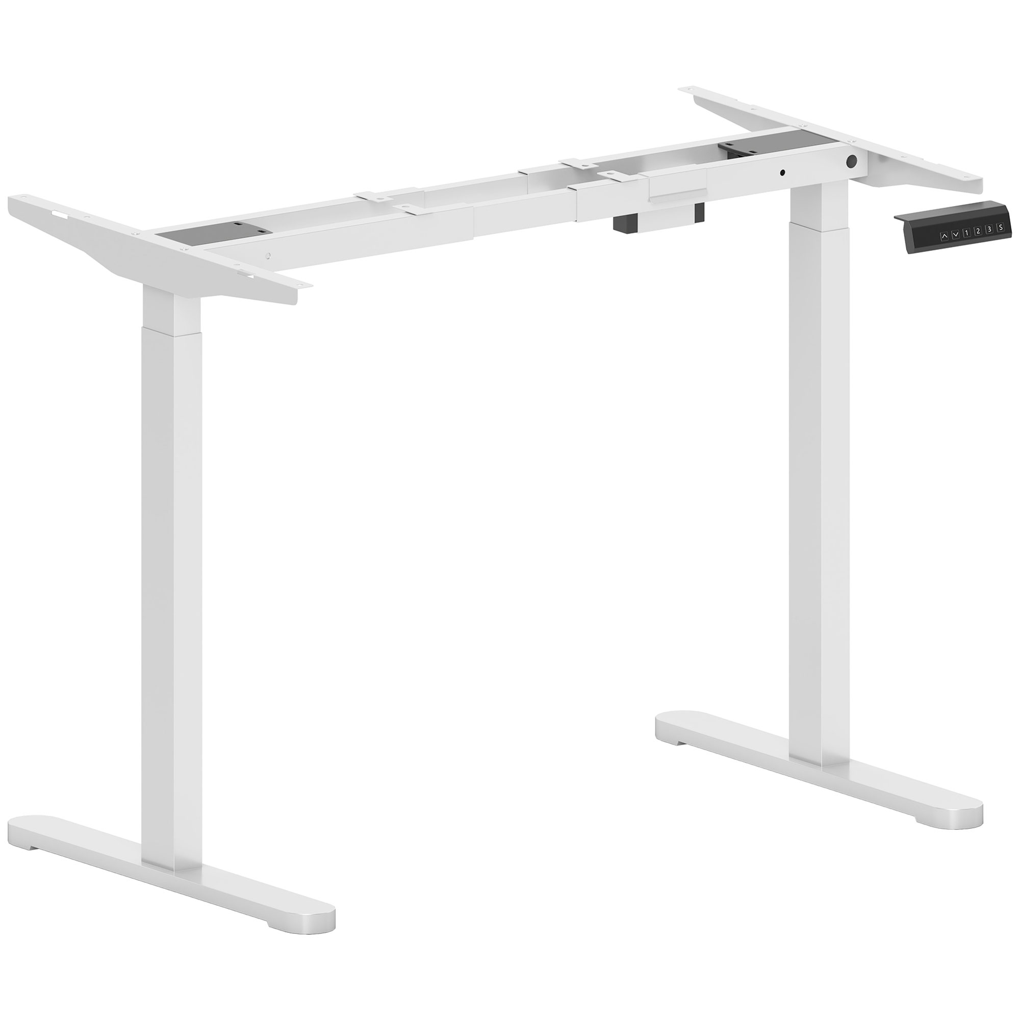 Elektrisches Schreibtischgestell, höhenverstellbar, mit Speicherfunktion, Stahl, Weiß