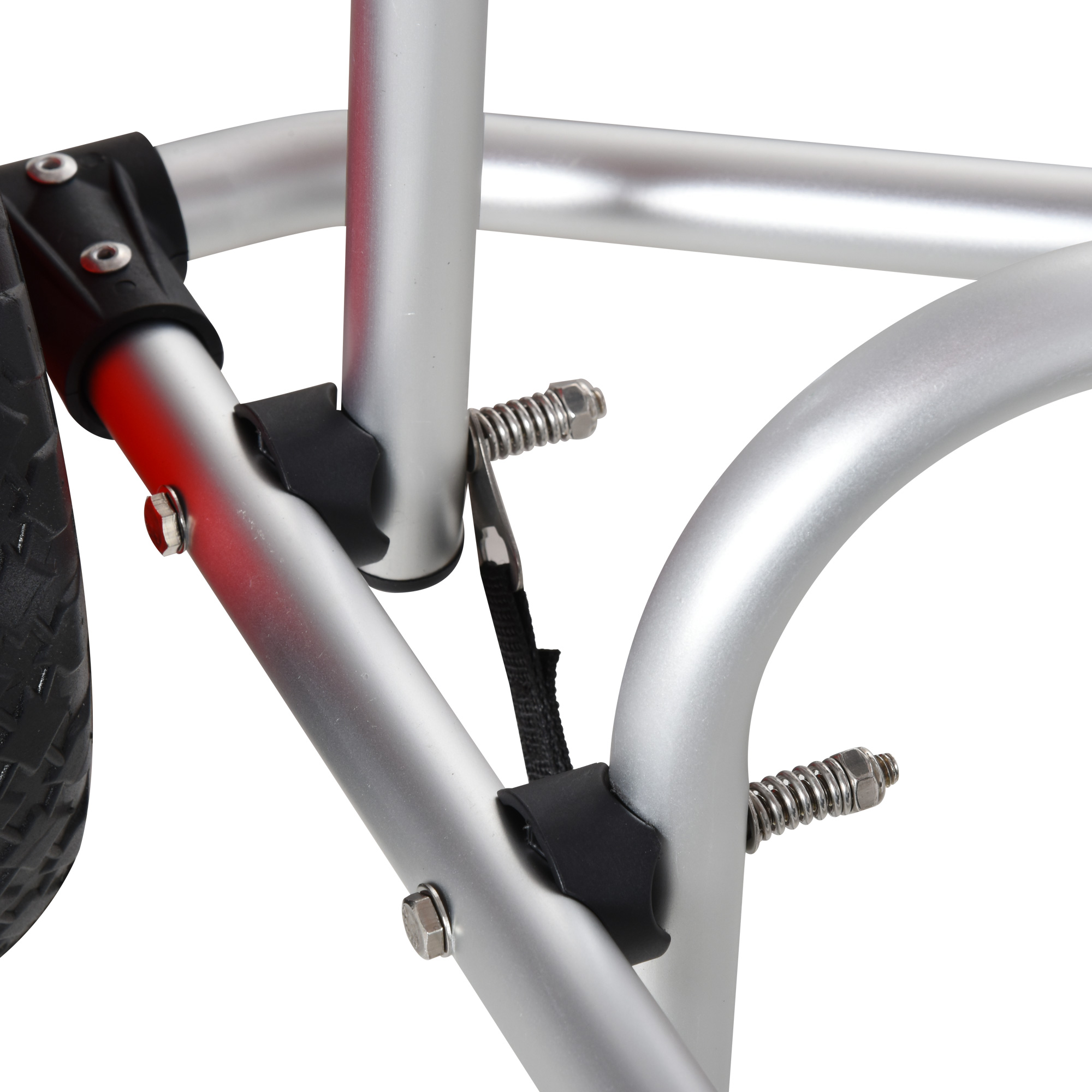 Alu Kanuwagen Kajakwagen Surfwagen klappbar mit Gurt Kunstleder-Räder Silber bis 75 kg 68 x 44,5 x 40 cm