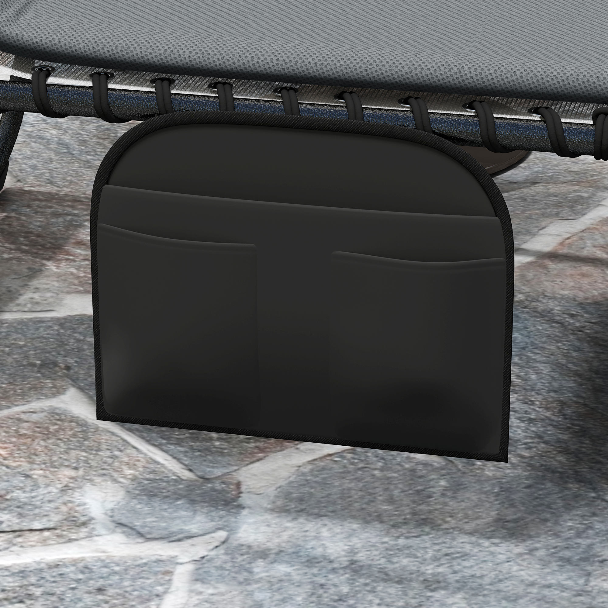 2er Set Sonnenliege klappbar Gartenliege mit Kopfkissen 5-Fach höhenverstellbarer Rückenlehne Seitentasche Dunkelgrau