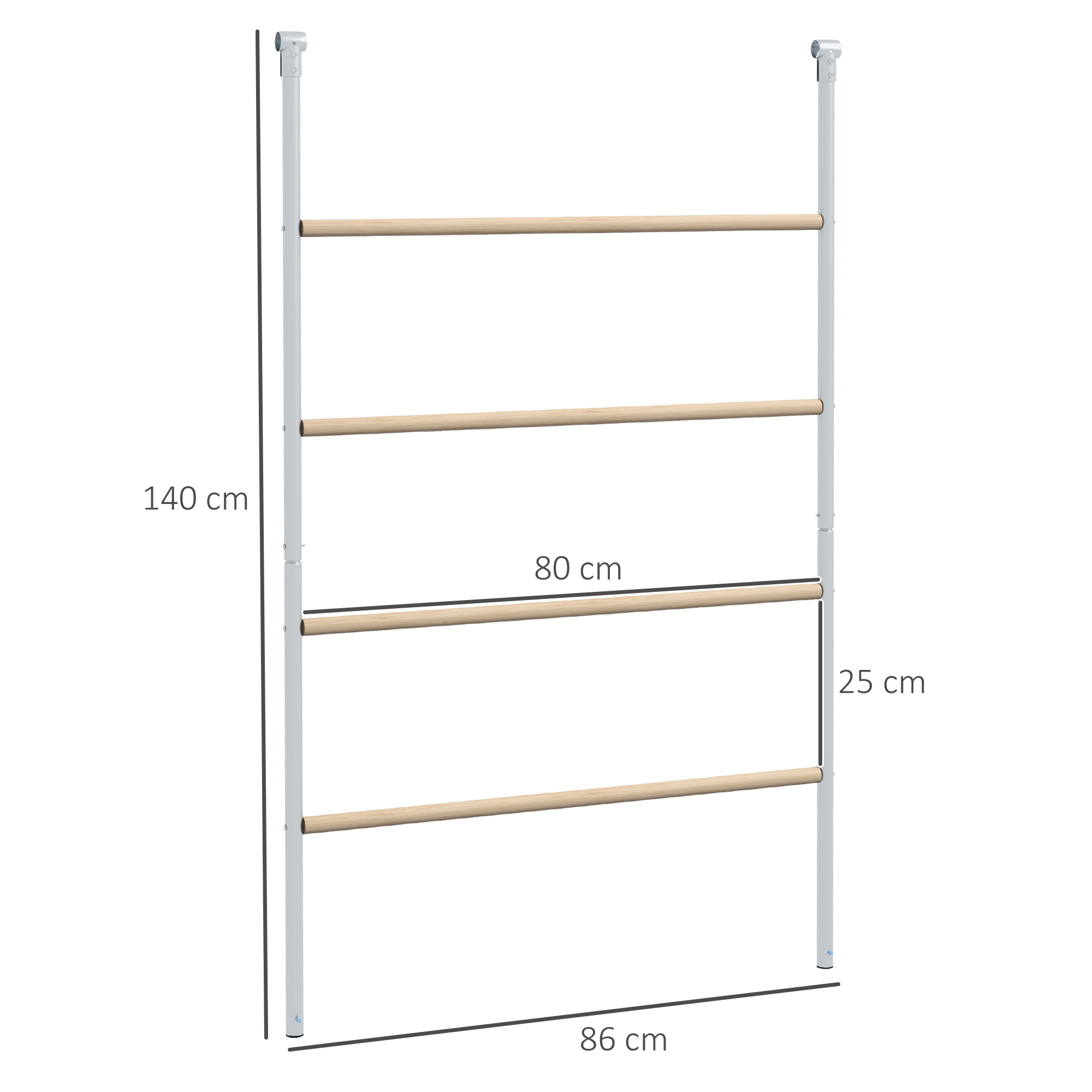 Sitzleiter für Hühner, 4 Sitzstangen, wetterfest, für 4-6 Hühner, Stahl/Holz