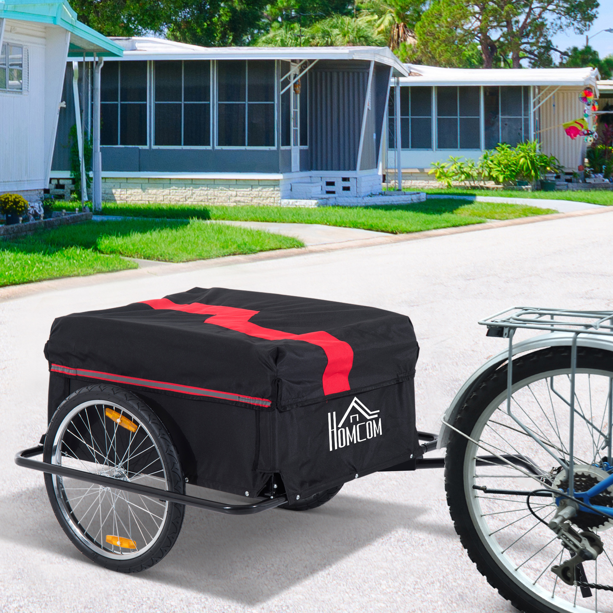 Fahrradanhänger, klappbar Lastenanhänger mit Kupplung,Transportwagen bis 40 kg belastbar, Transportanhänger Anhänger für Fahrrad Handwagen 140 x 88 x 60 cm