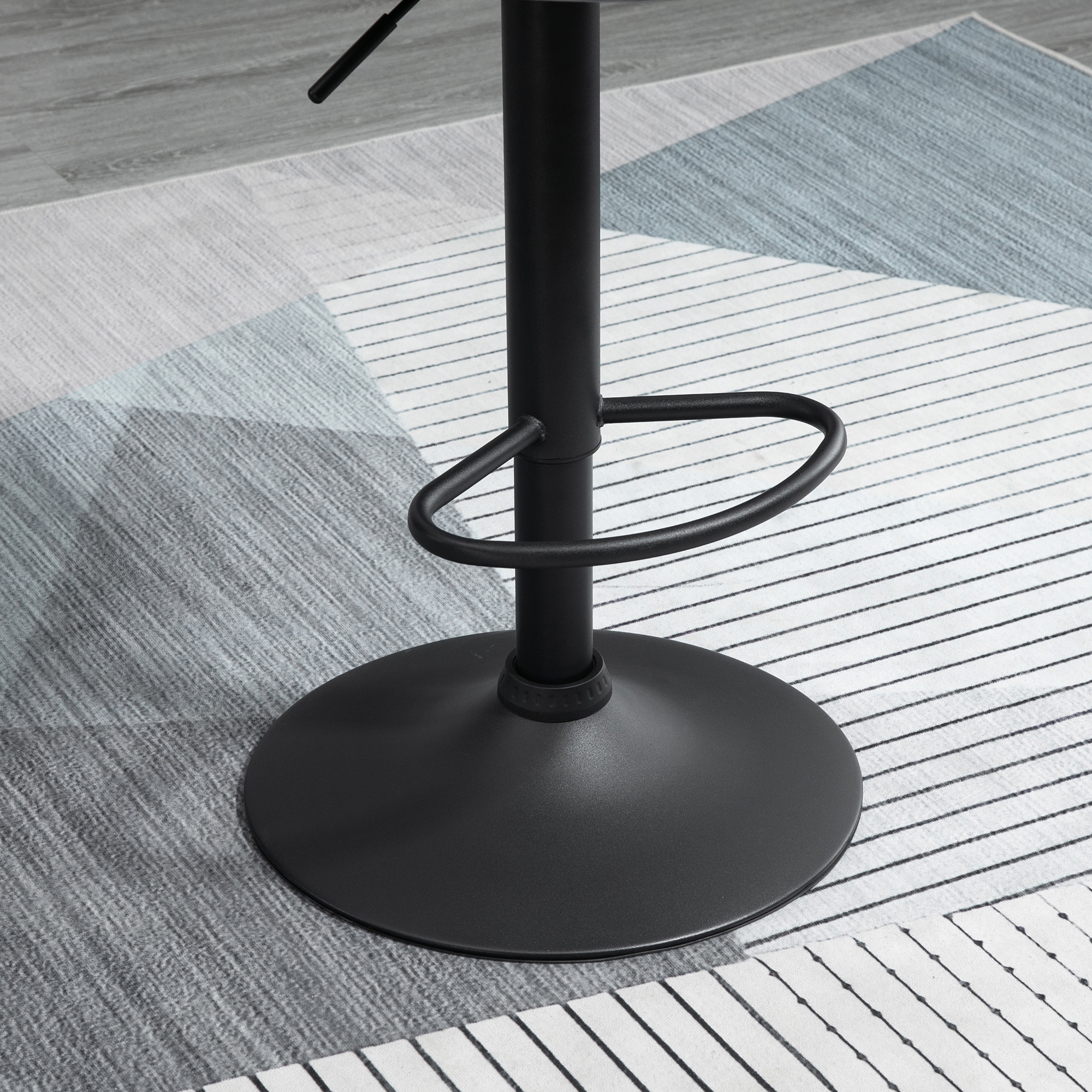 2er-Set Barhocker, höhenverstellbarer Barstuhl mit Lehne, Samtoptik, Metallgestell, Fußstütze, drehbare, Dunkelgrau