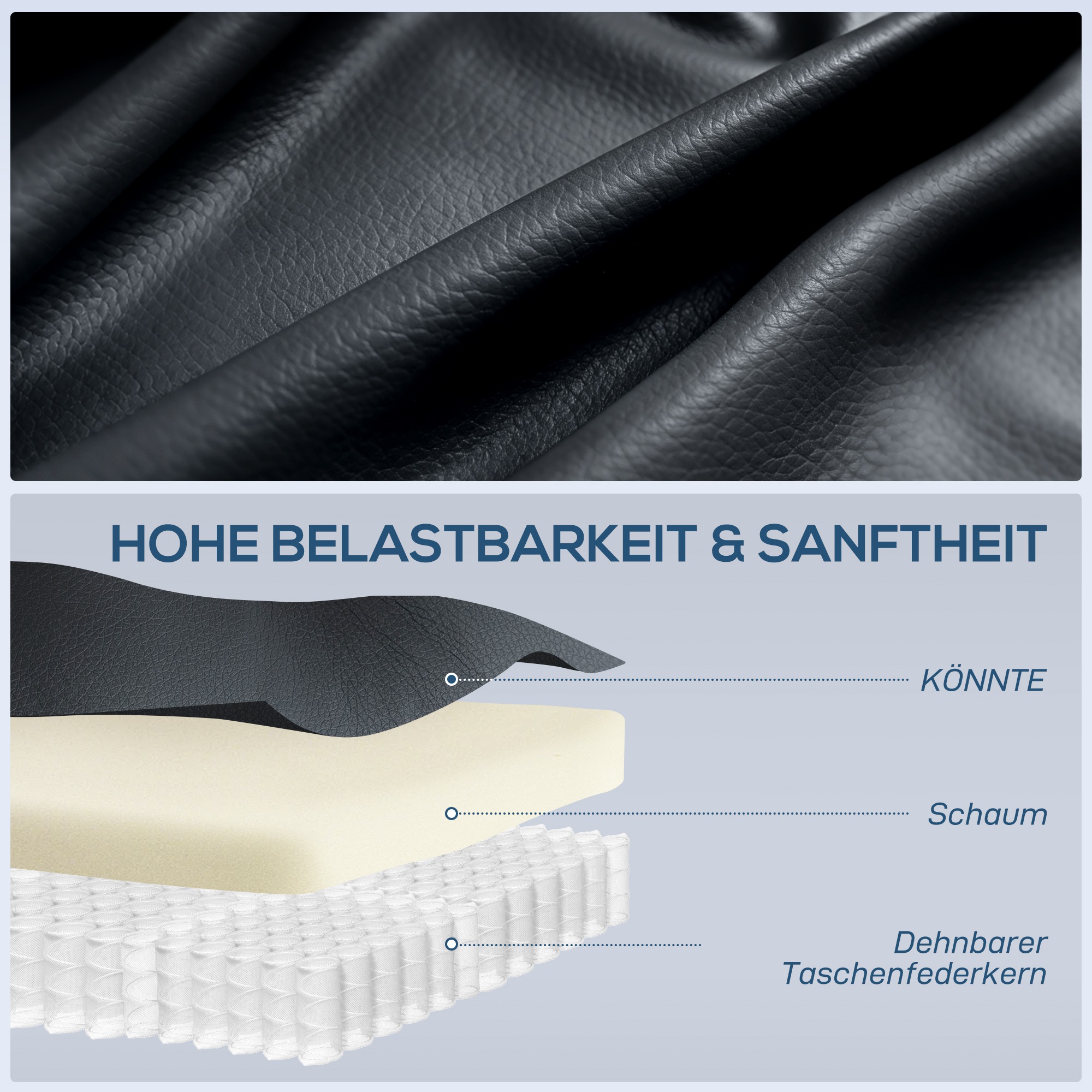 Massagesessel, Wärme- & Liegefunktion, Kunstleder, bis 150kg, 97x92x104cm, Schwarz