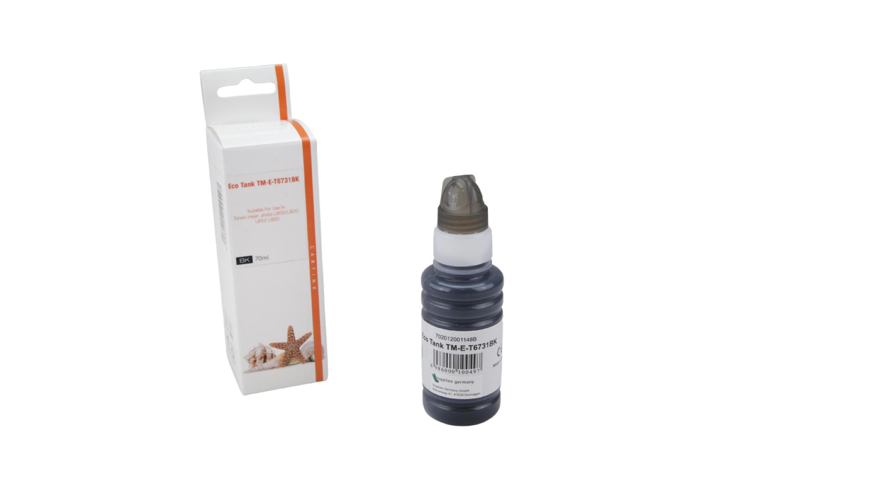 T6731BK Eco Tank Nachfüllflasche black für Epson / T6731BK / 70
