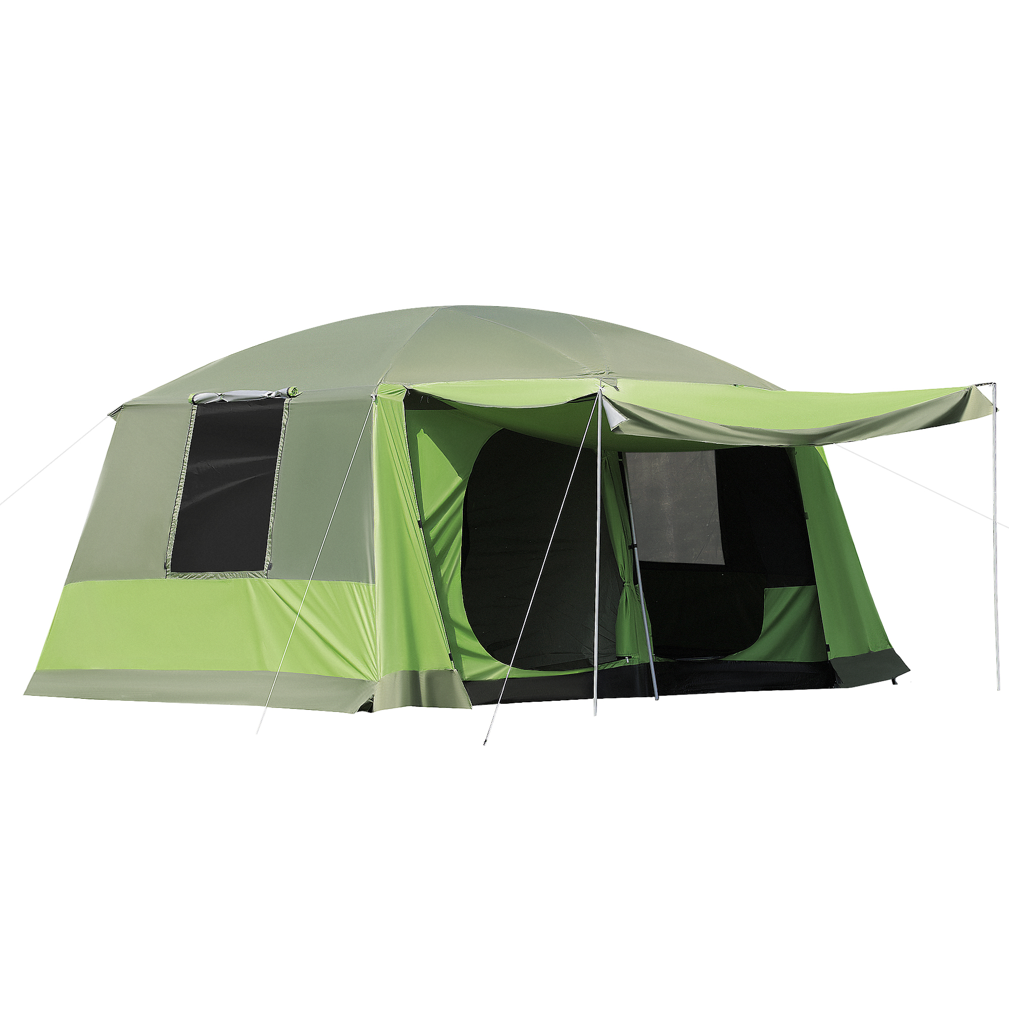 Campingzelt Kuppelzelt Familienzelt 2 Schlafkabinen 4-8 Personen L405 x B305 x H225cm