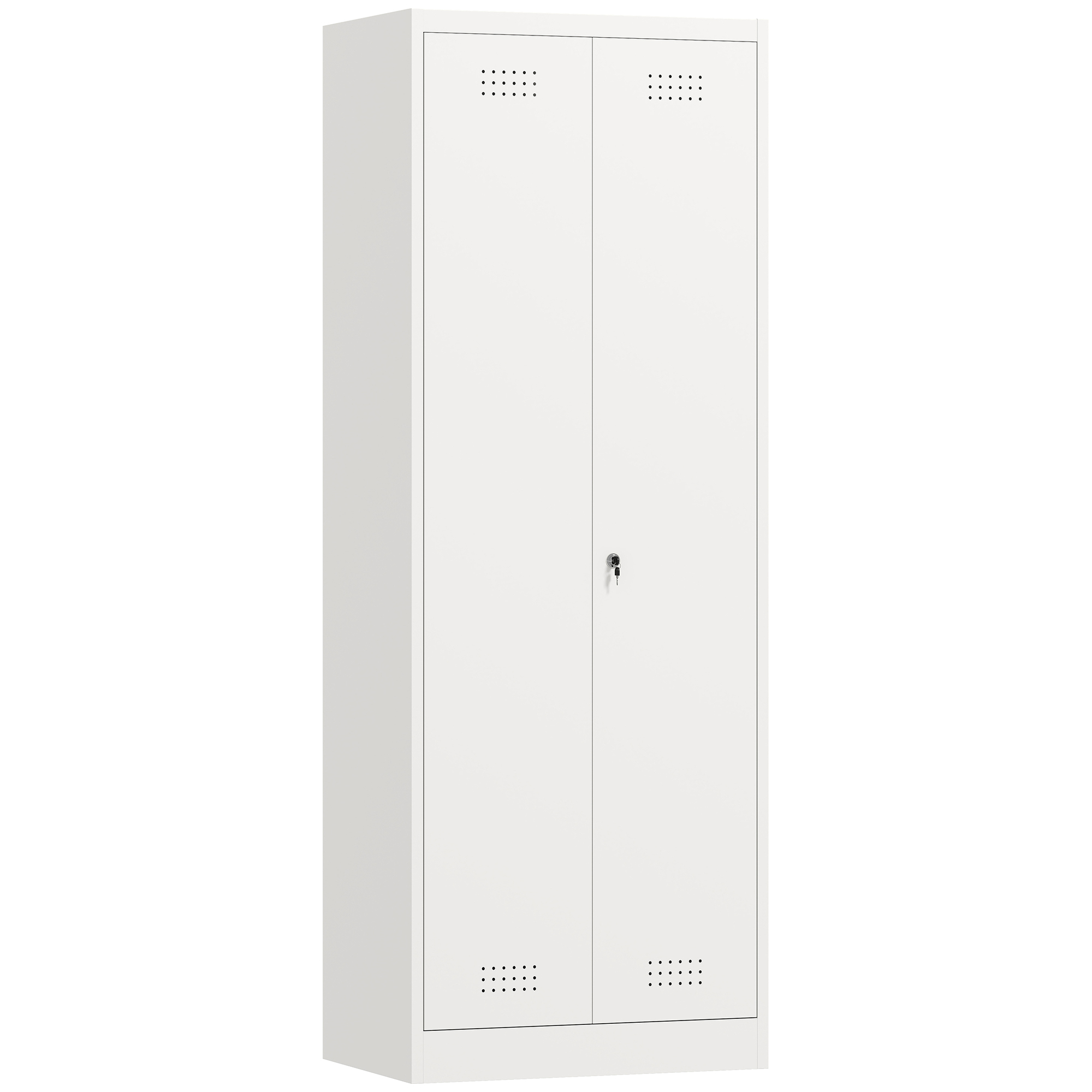 Besenschrank Mehrzweckschrank aus Stahl Vorratsschrank mit Staubsaugerfach & Verstellbaren Einlegeböden 60 x 40 x 165 cm