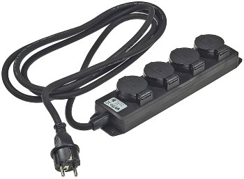 Gartensteckdosenleiste für Außen, 4-fach, IP44, H07RN-F 3G1,5mm², Zuleitung 3m