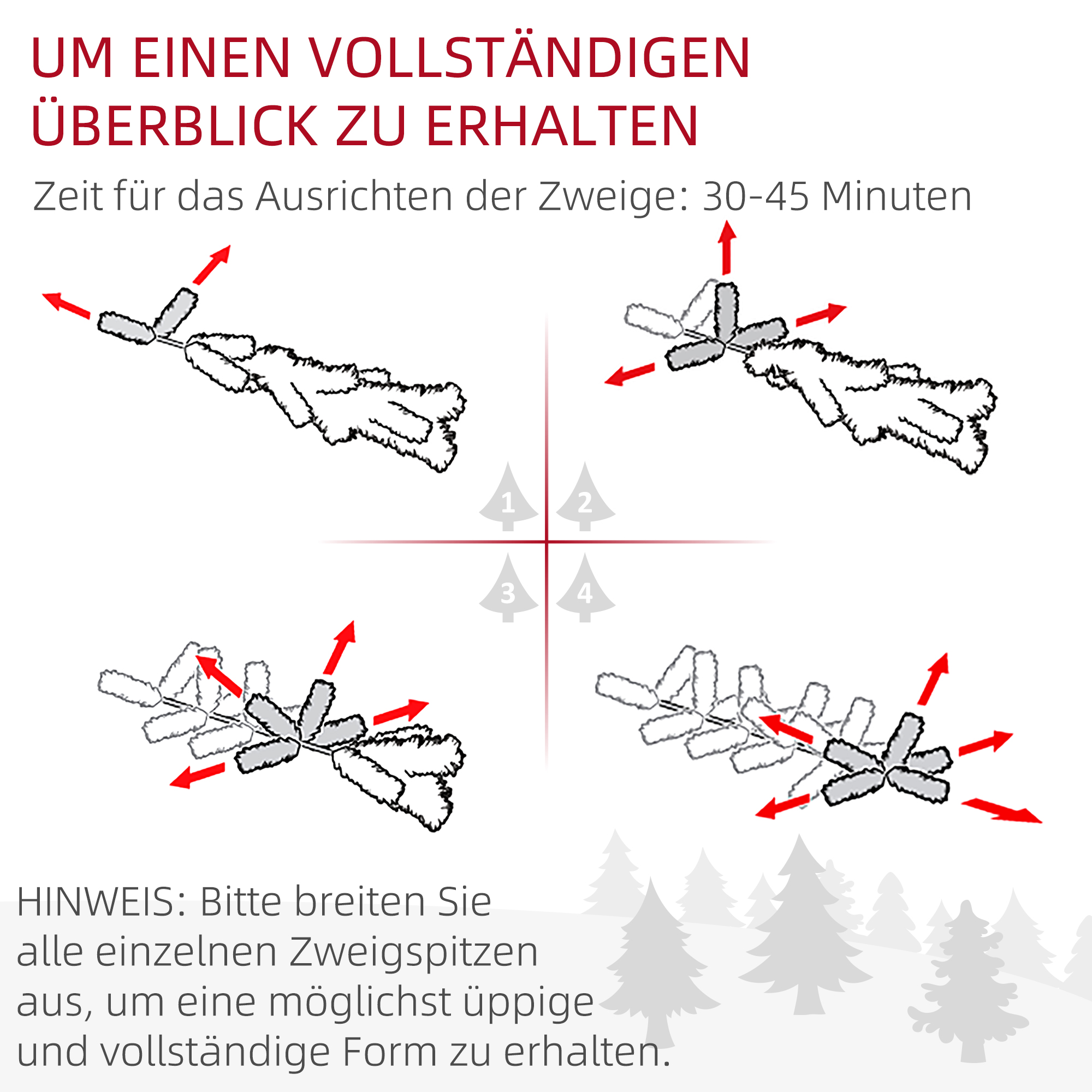 Weihnachtsbaum 180 cm, flammenhemmend, Metallfuß, 467 Spitzen, grün