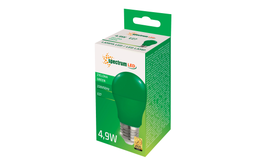 LED-Glühlampe, E27, 230V, 4,9W, 270°, grün
