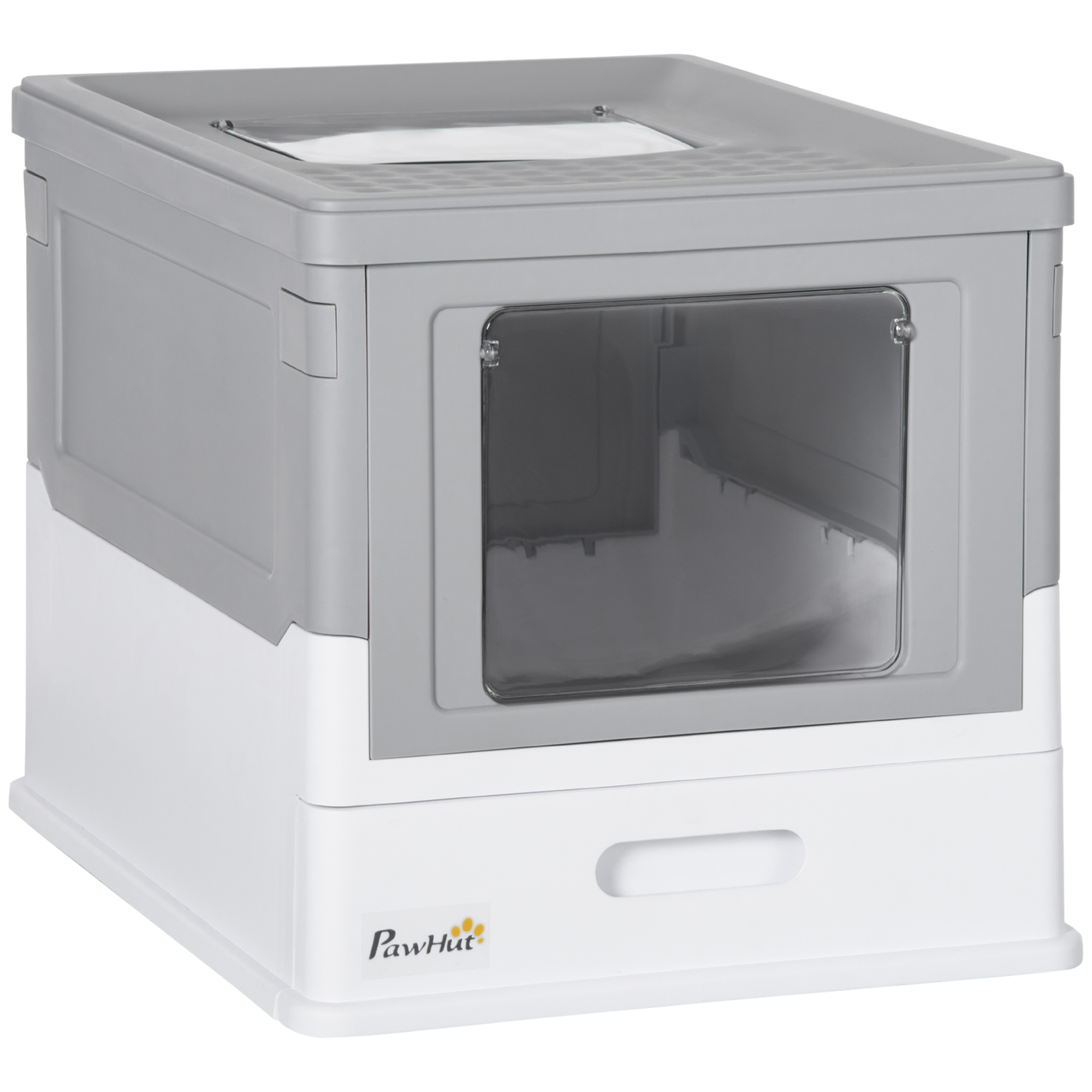 Katzentoilette Katzenklo Katzenhaus mit Bodenschale und Schaufel Kunststoff Grau