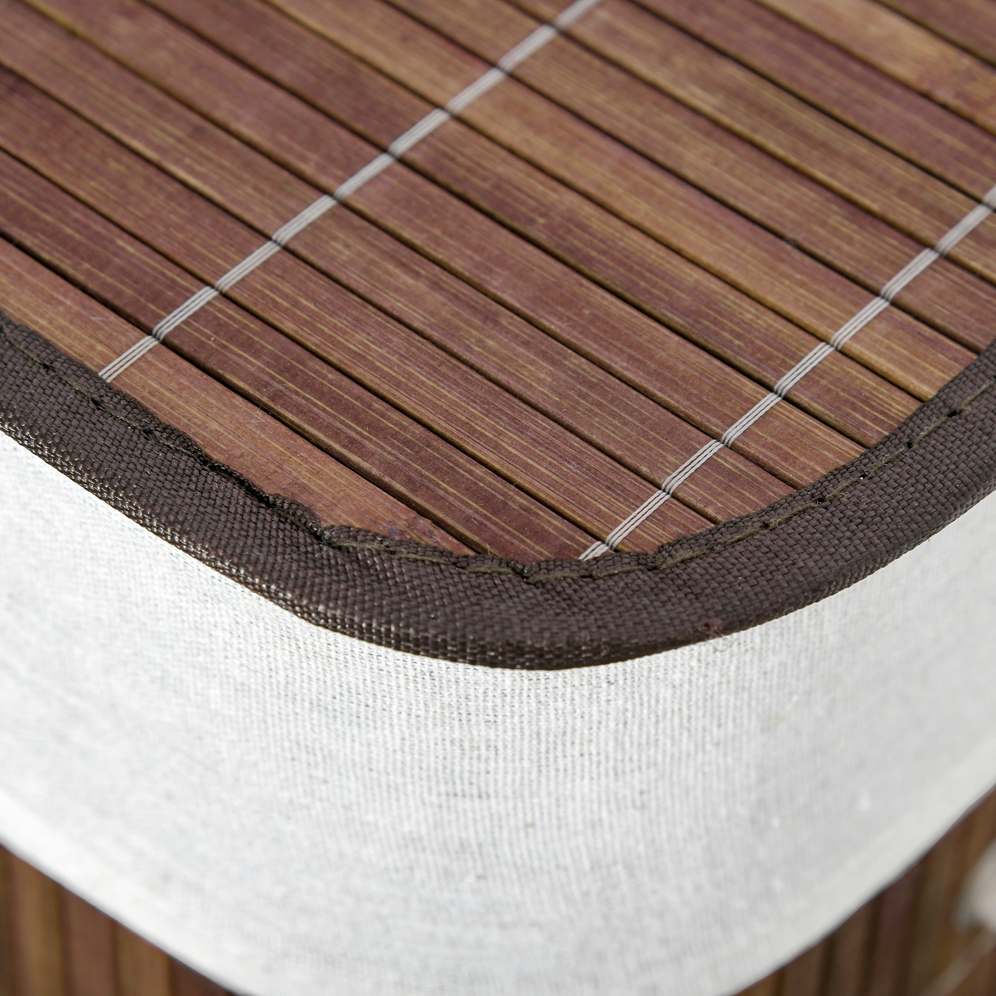 Bambus Wäschekorb schmal mit Deckel 100L Wäschesammler mit Griffen, 2 herausnehmbarer Wäschesack, Laundry Baskets Wäschebox für Waschküche, Schlafzimmer, Badezimmer Braun