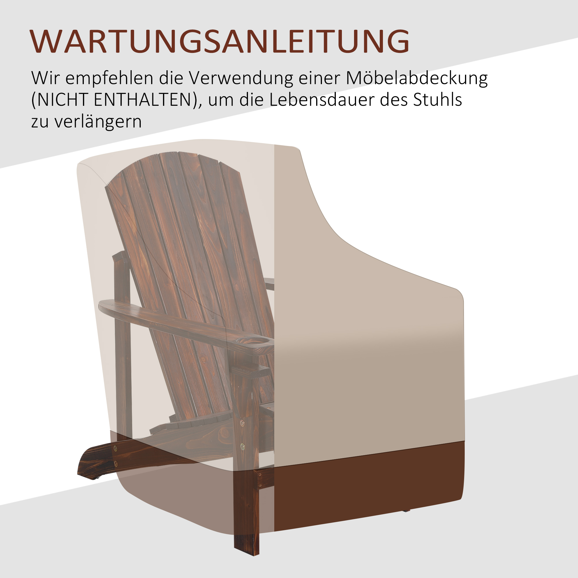 Adirondack-Gartenstuhl mit Becherhalter Gartenliege Balkonstuhl Massivholz Verkohlt 72 x 95 x 93 cm