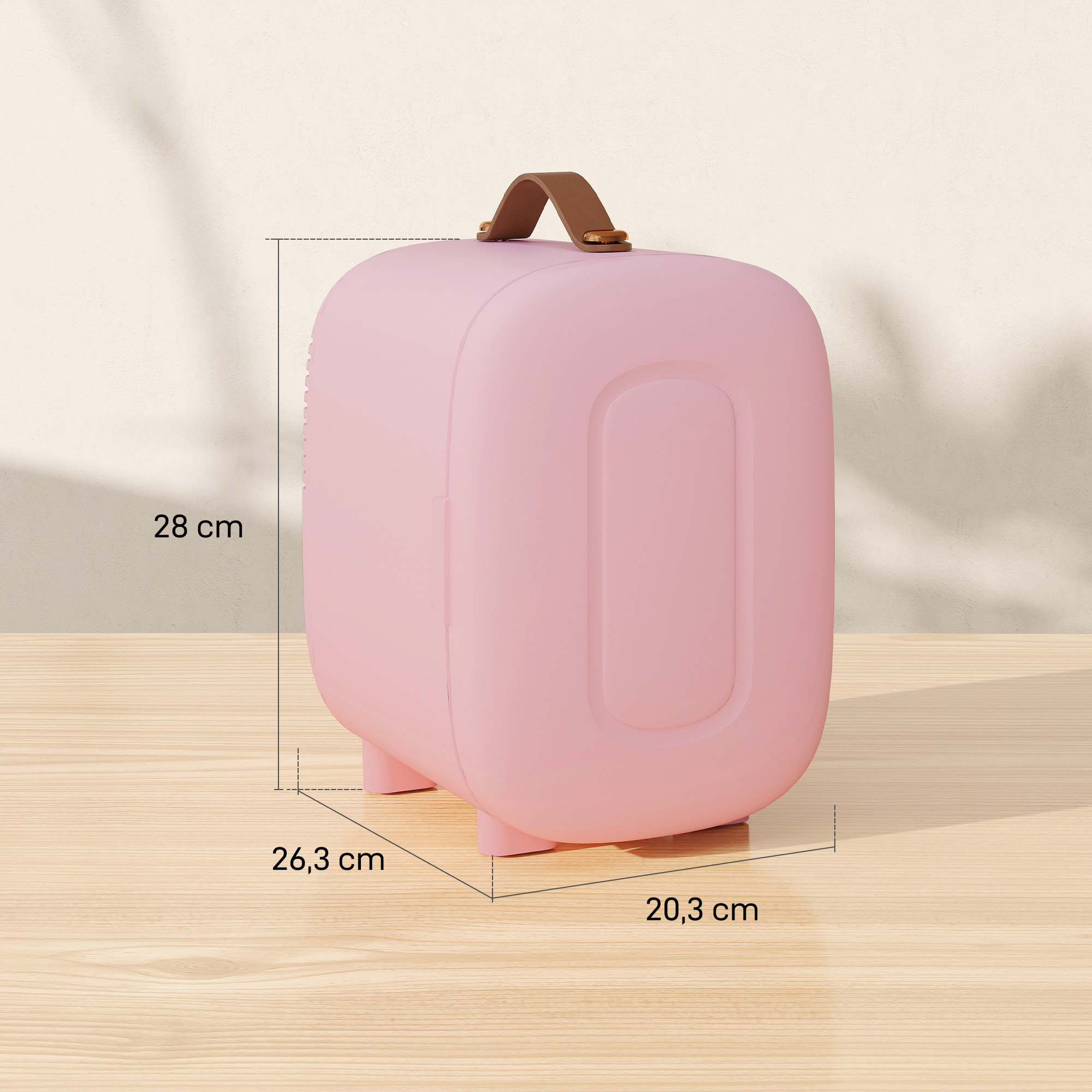 Mini Kühlschrank Kühlschrank Beauty Fridge, 4 L Fassungsvermögen, 20,3 x 26,3 x 28 cm, Rosa
