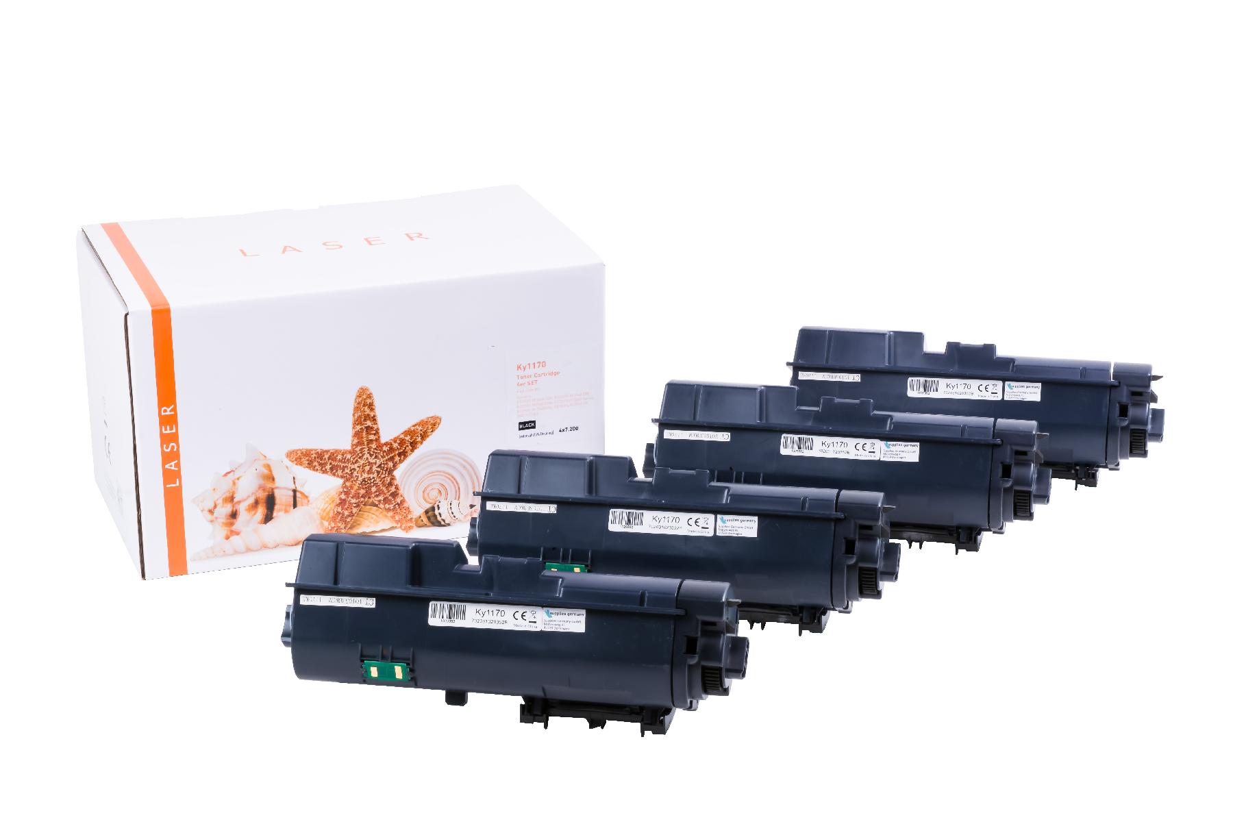 4er Set TK1170 alternativ Toner black für Kyocera / TK1170 / 4x7.200 Seiten