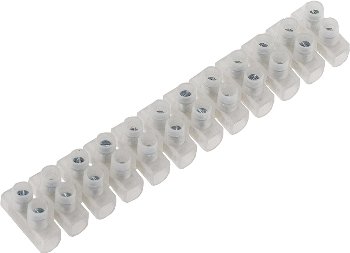 Lüsterklemmen für 1,5-2,5mm², 12 Klemmen, Messingeinsatz, transparent