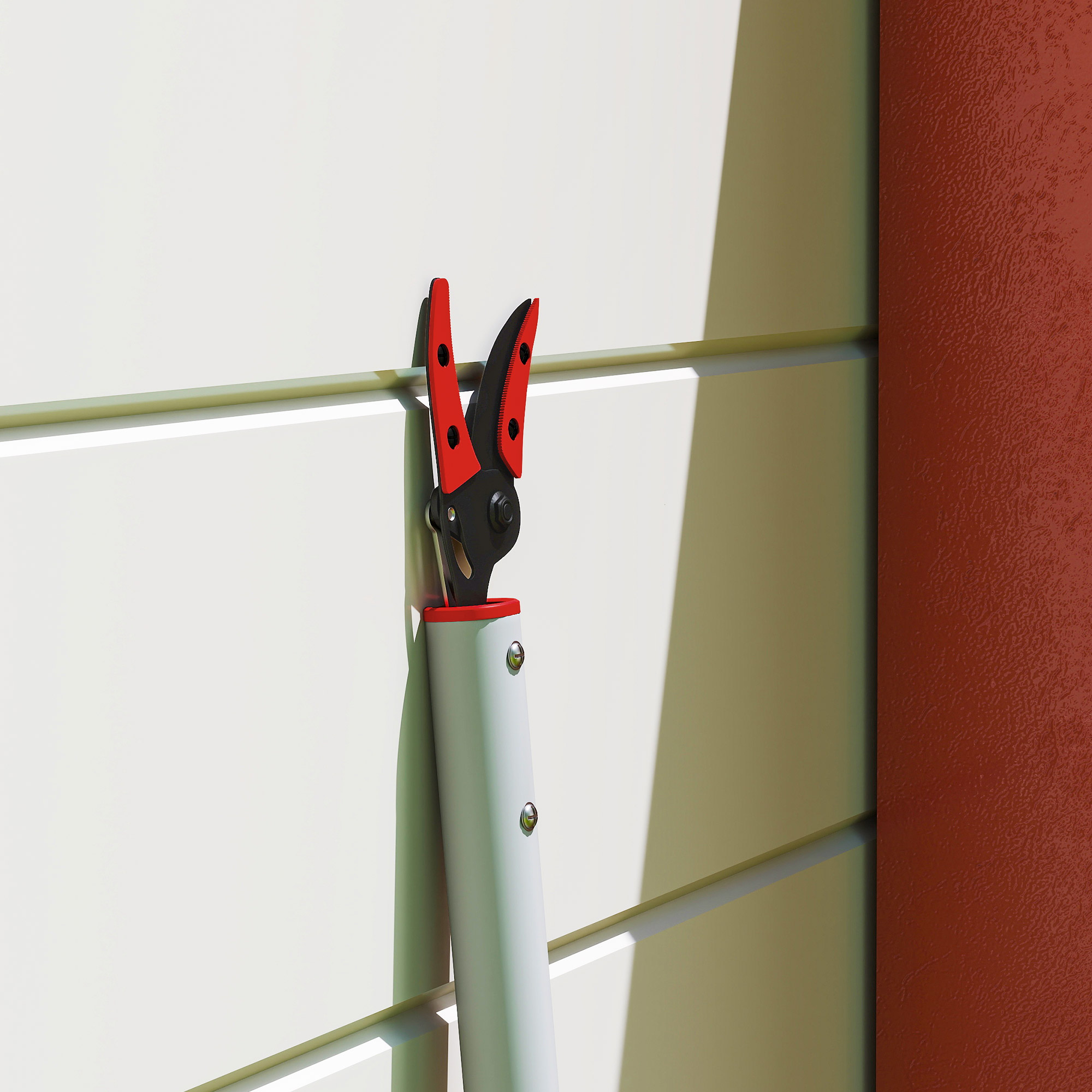 1,2 m Baumschere, Astscheren zum Schneiden, Gartenschneider mit Aluminiumgriff, Langstielige Gartenschere, Rot