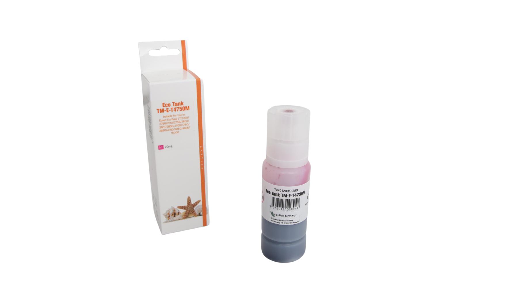 T4750M Eco Tank Nachfüllflasche magenta für Epson / C13T03R340 / 70