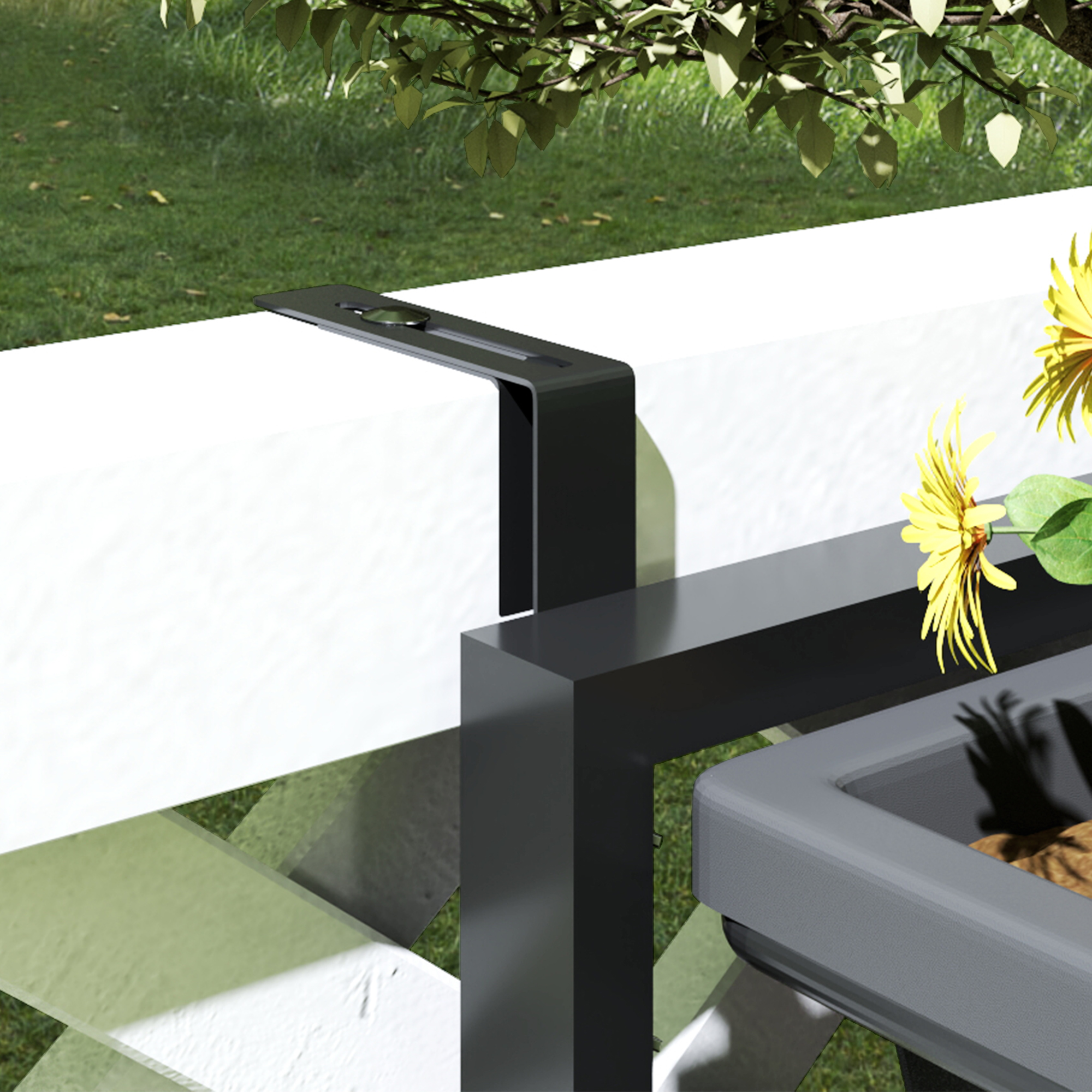 er Set Blumentopf Pflanzkübel mit Löcher, 56x42 cm Pflanztöpfe, eckig Pflanztopf, Kunststoff Dunkelgrau