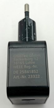 Stecker-Netzteil mit USB-C "CTN-PD20" / In 100-240V~, Out 5,0V/9,0V/12,0V=, 20W