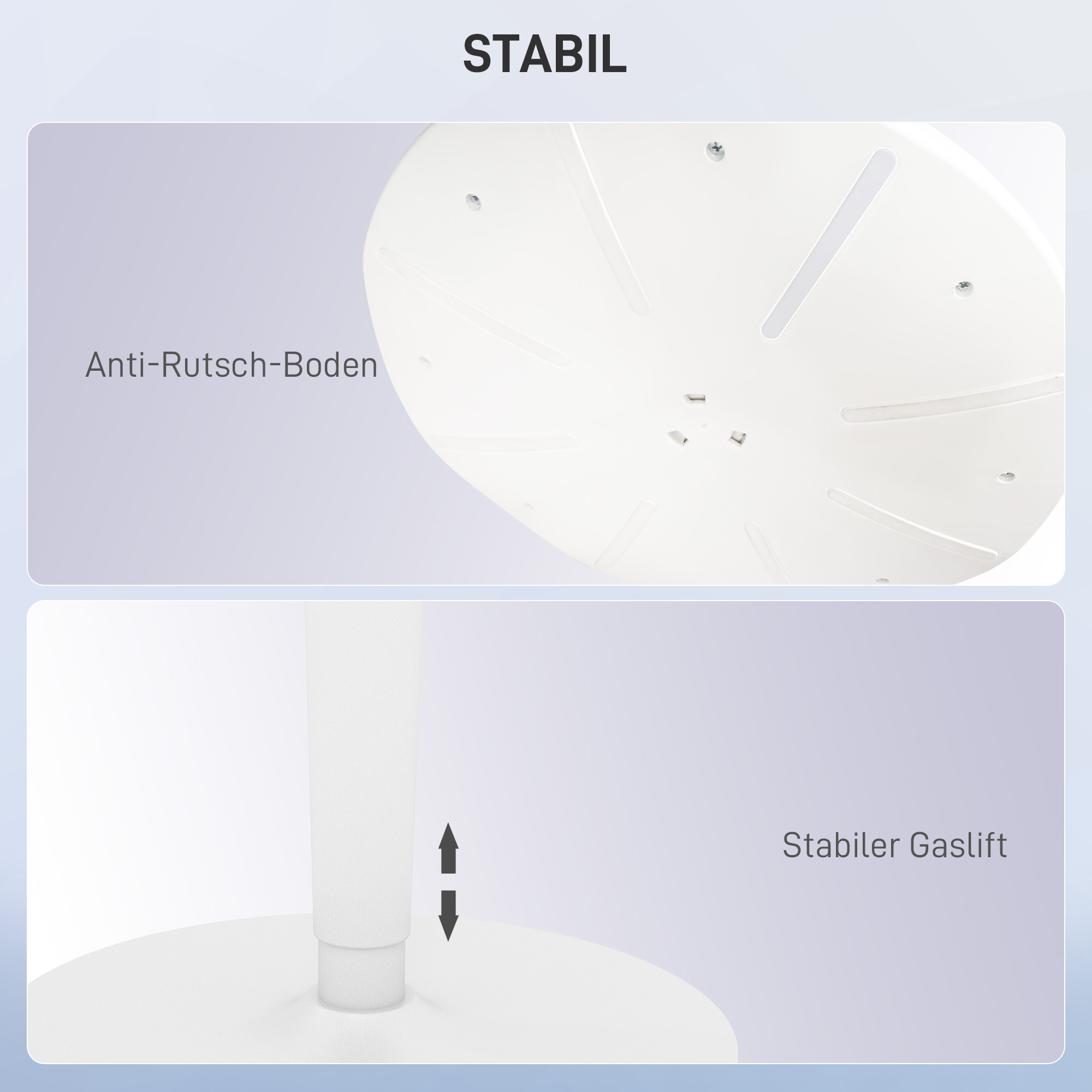 Bürohocker, ergonomischer Stehhocker, höhenverstellbar, bis 120 kg, 42,5 x 35,5 x 56,5-71,5 cm, Grau