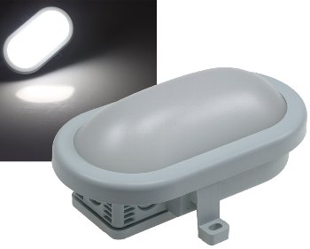 LED Oval-Armatur REV mit HF-Sensor, 10W,800lm, 168x115x70mm, 6500K, grau