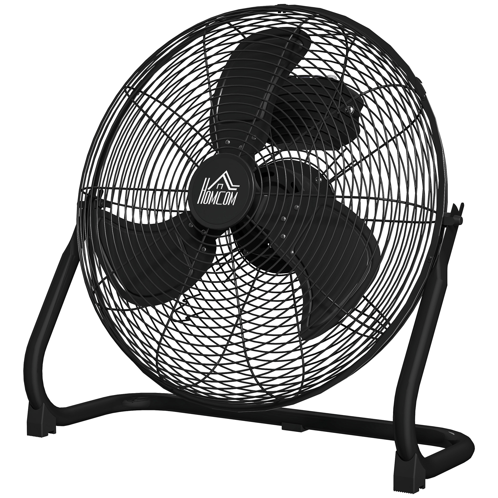 Tischventilator Elektrischer Ventilator mit 4 Geschwindigkeitsstufen, um 120° verstellbarer Winkel Schwarz