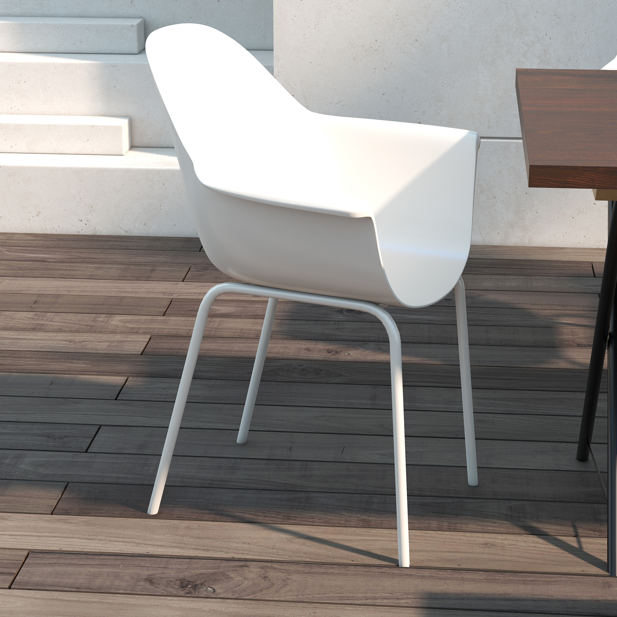 4er-Set Gartenstühle Outdoorstühle Gartenstuhl, Moderns Design, 59 cm x 55 cm x 84 cm, Grau