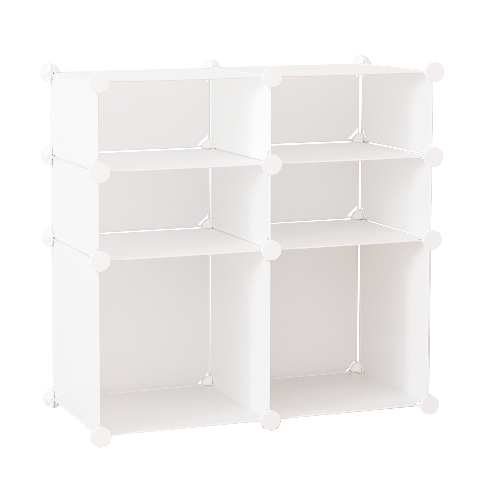 Schuhschrank, Regal mit Aufbewahrungsboxen, Kleiderschrank, Kunststoff, Stahl, Weiß, 75 x 37 x 73 cm