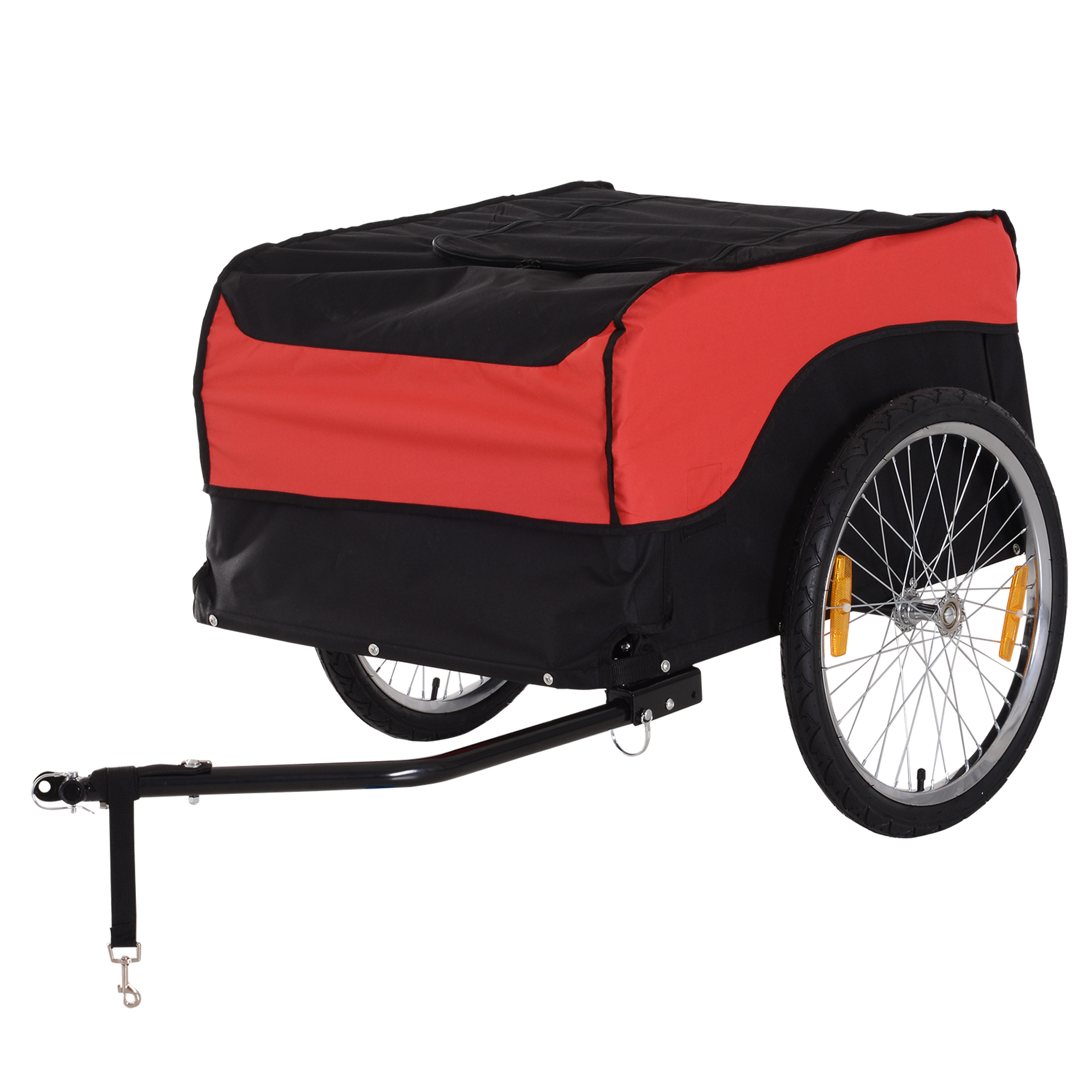 Transportanhänger Lastenanhänger Fahrrad Anhänge Lasten-Fahrradanhänger CargoTrailer (Rot-Schwarz)