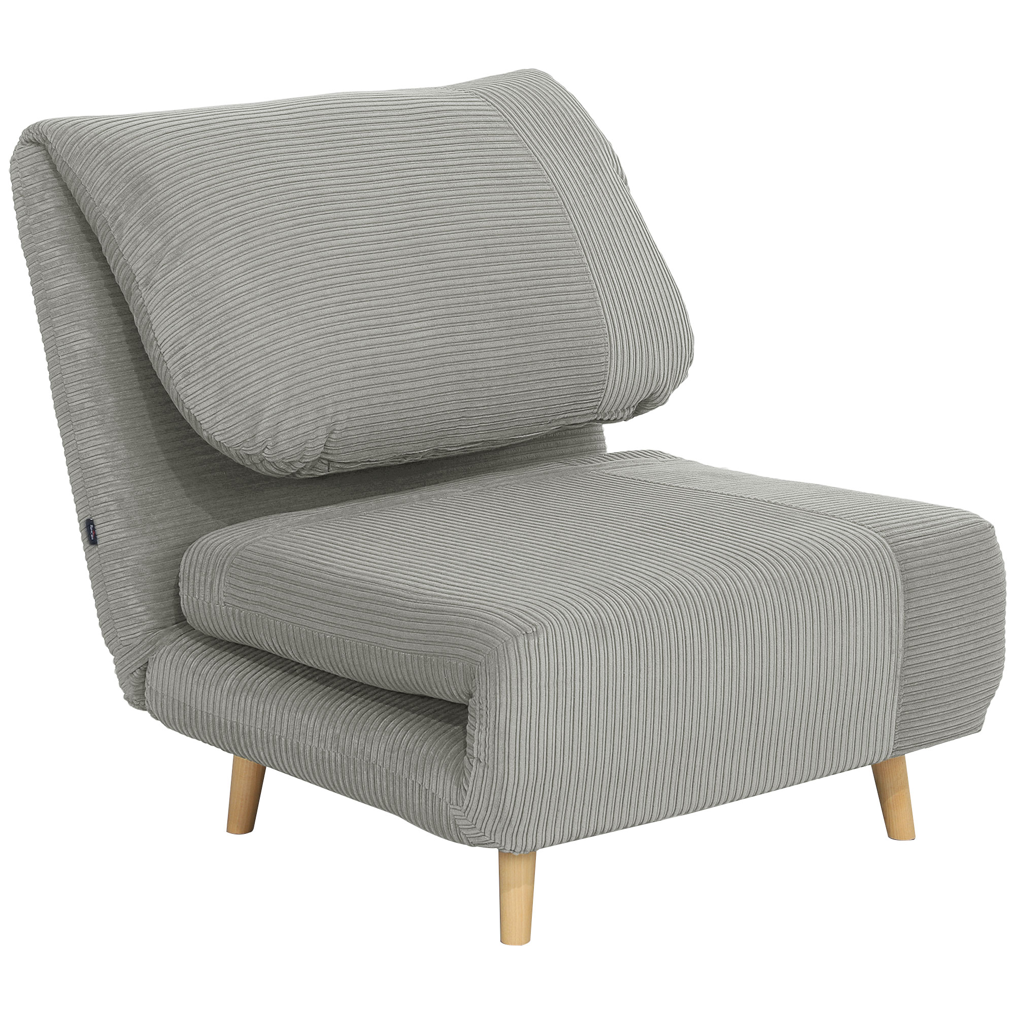 2-in-1 Schlafsessel Gästebett, verstellbare  Kopfstütze Cord-Optik 82 cm x 8 cm x 83 cm Grau