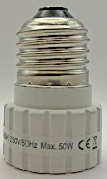 Lampensockel-Adapter, Keramik / E27 auf GU10